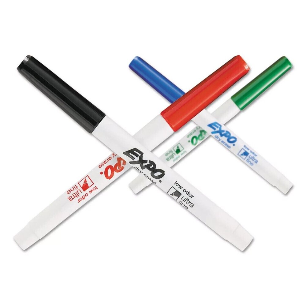 EXPO Low-Odor Dry-Erase Marker Ultra Fine Point 2/Pack Blue and Green